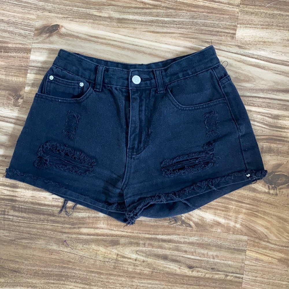 Black high-waisted shorts